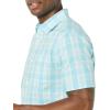 imageAmazon Essentials mens Shortsleeve Regularfit Stretch Poplin ShirtLight Blue White Medium Plaid