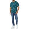 imageAmazon Essentials mens Shortsleeve Regularfit Stretch Poplin ShirtNavy Leaf Print