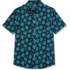 imageAmazon Essentials mens Shortsleeve Regularfit Stretch Poplin ShirtNavy Leaf Print
