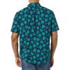 imageAmazon Essentials mens Shortsleeve Regularfit Stretch Poplin ShirtNavy Leaf Print