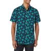 imageAmazon Essentials mens Shortsleeve Regularfit Stretch Poplin ShirtNavy Leaf Print