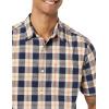 imageAmazon Essentials mens Shortsleeve Regularfit Stretch Poplin ShirtNavy Peach Plaid