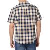 imageAmazon Essentials mens Shortsleeve Regularfit Stretch Poplin ShirtNavy Peach Plaid