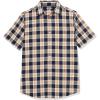 imageAmazon Essentials mens Shortsleeve Regularfit Stretch Poplin ShirtNavy Peach Plaid