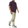 imageAmazon Essentials mens Shortsleeve Regularfit Stretch Poplin ShirtNavy Red Buffalo Plaid