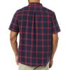 imageAmazon Essentials mens Shortsleeve Regularfit Stretch Poplin ShirtNavy Red Buffalo Plaid