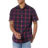 imageAmazon Essentials mens Shortsleeve Regularfit Stretch Poplin ShirtNavy Red Buffalo Plaid