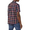 imageAmazon Essentials mens Shortsleeve Regularfit Stretch Poplin ShirtNavy Red Plaid