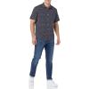 imageAmazon Essentials mens Shortsleeve Regularfit Stretch Poplin ShirtNavy Roses