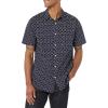 imageAmazon Essentials mens Shortsleeve Regularfit Stretch Poplin ShirtNavy Roses