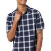imageAmazon Essentials mens Shortsleeve Regularfit Stretch Poplin ShirtNavy White Buffalo Plaid