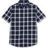 imageAmazon Essentials mens Shortsleeve Regularfit Stretch Poplin ShirtNavy White Buffalo Plaid