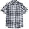 imageAmazon Essentials mens Shortsleeve Regularfit Stretch Poplin ShirtNavy White Gingham