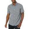 imageAmazon Essentials mens Shortsleeve Regularfit Stretch Poplin ShirtNavy White Gingham