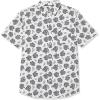 imageAmazon Essentials mens Shortsleeve Regularfit Stretch Poplin ShirtNavy White Palm Leaf