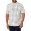 imageAmazon Essentials mens Shortsleeve Regularfit Stretch Poplin ShirtPink White Buffalo Plaid