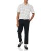 imageAmazon Essentials mens Shortsleeve Regularfit Stretch Poplin ShirtPink White Buffalo Plaid