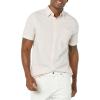 imageAmazon Essentials mens Shortsleeve Regularfit Stretch Poplin ShirtPink White Double Stripe