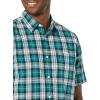 imageAmazon Essentials mens Shortsleeve Regularfit Stretch Poplin ShirtTeal Blue White Plaid