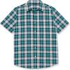 imageAmazon Essentials mens Shortsleeve Regularfit Stretch Poplin ShirtTeal Blue White Plaid