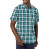 imageAmazon Essentials mens Shortsleeve Regularfit Stretch Poplin ShirtTeal Blue White Plaid