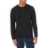imageAmazon Essentials Long Sleeve Shirt for Men RegularFit Henley Available in Big ampamp TallBlack