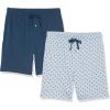 imageAmazon Essentials Mens 7quot Cotton Knit Pajama Shorts Pack of 2BlueIndigo Flamingo