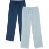 imageAmazon Essentials Mens Cotton Poplin FullLength Pajama Bottoms Pack of 2Blue Geo PrintIndigo