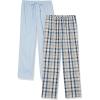 imageAmazon Essentials Mens Cotton Poplin FullLength Pajama Bottoms Pack of 2Dusty BlueNavy Plaid