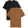 imageAmazon Essentials Mens Cotton RegularFit ShortSleeve Crewneck TShirt Pack of 2BlackBrown