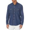 imageAmazon Essentials Mens Denim Shirt Long Sleeve  RegularFit Denim ShirtBlue