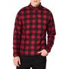 imageAmazon Essentials Mens Fleece Jacket 14 Zipper PulloverBlack Red Buffalo Check