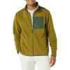 imageAmazon Essentials Mens FullZip Fleece Jacket Available in Big ampamp TallGolden Olive Green Color Block