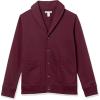 imageAmazon Essentials Mens LongSleeve Fleece ShawlCollar CardiganBurgundy