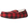 imageAmazon Essentials Mens Microsuede Moccasin SlippersBlack Red Buffalo Check