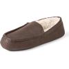 imageAmazon Essentials Mens Microsuede Moccasin SlippersDark Brown Faux Leather