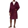 imageAmazon Essentials Mens MidLength Plush RobeDark Burgundy