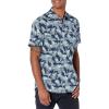 Navy Sky Blue Palm Leaf