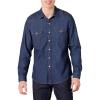 imageAmazon Essentials Mens SlimFit LongSleeve Denim Shirt with Snap ButtonsBlue