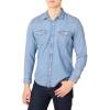 imageAmazon Essentials Mens SlimFit LongSleeve Denim Shirt with Snap ButtonsLight Blue