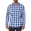 imageAmazon Essentials Mens SlimFit LongSleeve Poplin ShirtBlue Buffalo Check
