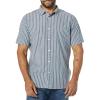 imageAmazon Essentials Mens SlimFit ShortSleeve Poplin ShirtNavy White Stripe
