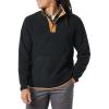 imageAmazon Essentials Mens SnapFront Pullover Polar Fleece JacketBlack Camel Color Block