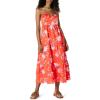 imageAmazon Essentials Womens Fit and Flare Empire Waisted Cotton Sateen Tiered Maxi DressOrange Pastel Lilac Roses Big
