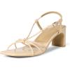 imageAmazon Essentials Womens Strappy Block Heel SandalsBeige Patent