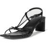 imageAmazon Essentials Womens Strappy Block Heel SandalsBlack Faux Leather