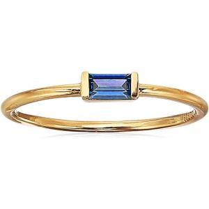 imageAmazon Essentials 18K Yellow Gold Plated Sterling Silver Cubic Zirconia Fashion Stackable Ring previously Amazon CollectionCreated Blue Sapphire September