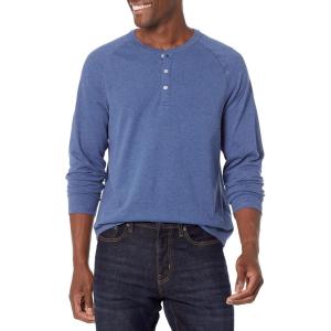 imageAmazon Essentials Long Sleeve Shirt for Men RegularFit Henley Available in Big ampamp TallBlue Heather