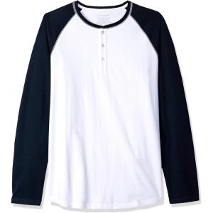 imageAmazon Essentials Long Sleeve Shirt for Men RegularFit Henley Available in Big ampamp TallNavy White