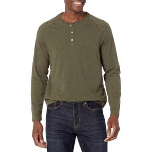 imageAmazon Essentials Long Sleeve Shirt for Men RegularFit Henley Available in Big ampamp TallOlive Heather
